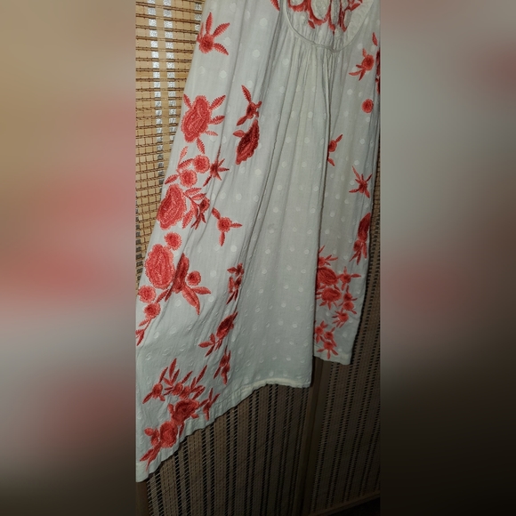 Ivy Jane Coral Flowers Natural 100 Percent Cotton Dress RARE - Picture 3 of 7